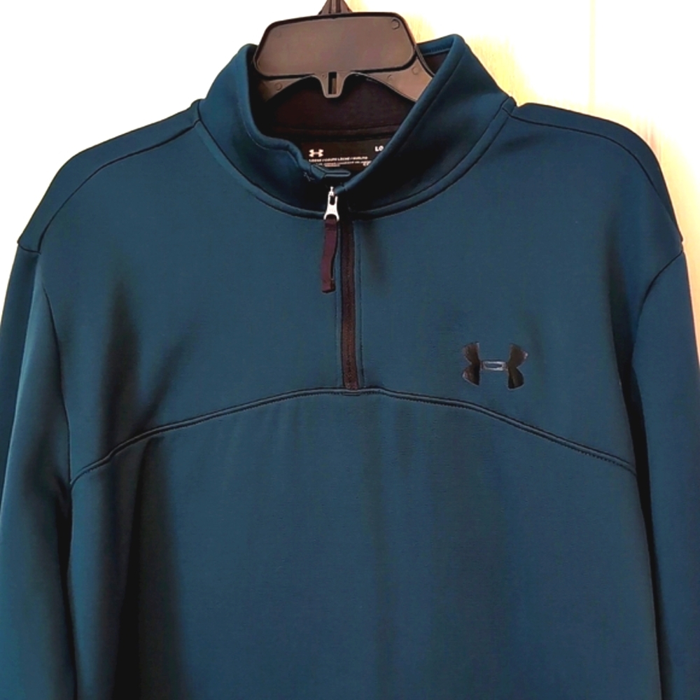 Under Armour Coldgear Teal Quarter Zip Pullover. Size Large